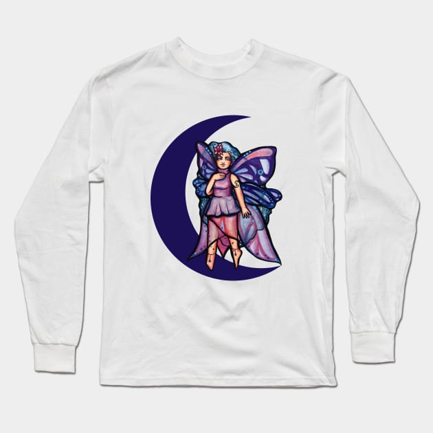 Purple Fairy MoonChild Long Sleeve T-Shirt by bubbsnugg